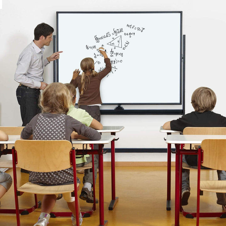 Mobile Whiteboard Reversible with Grid Pattern Board and Board Eraser - TidySpaces