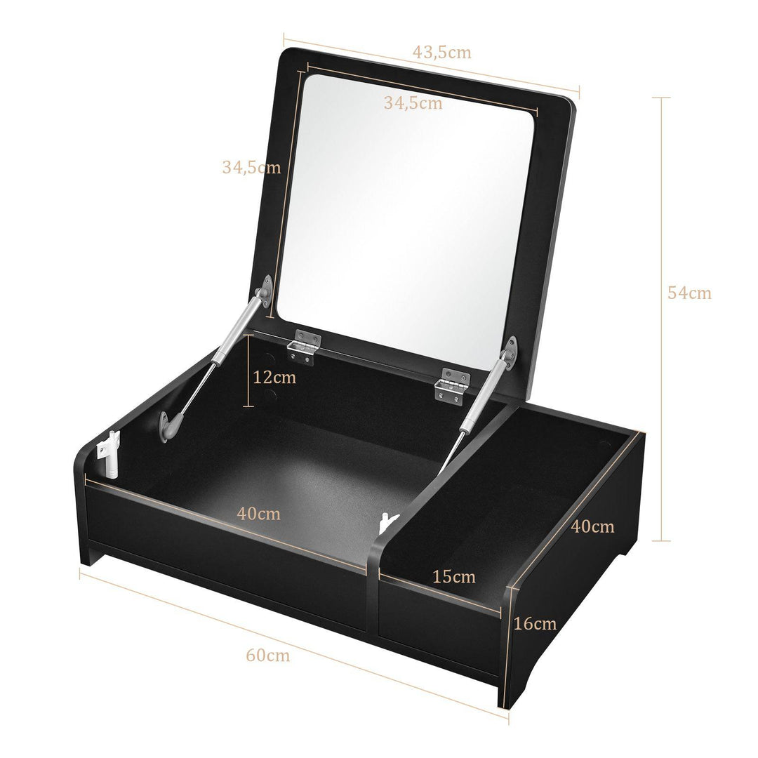 Modern Desktop Makeup Organizer with Flip Top Mirror - TidySpaces