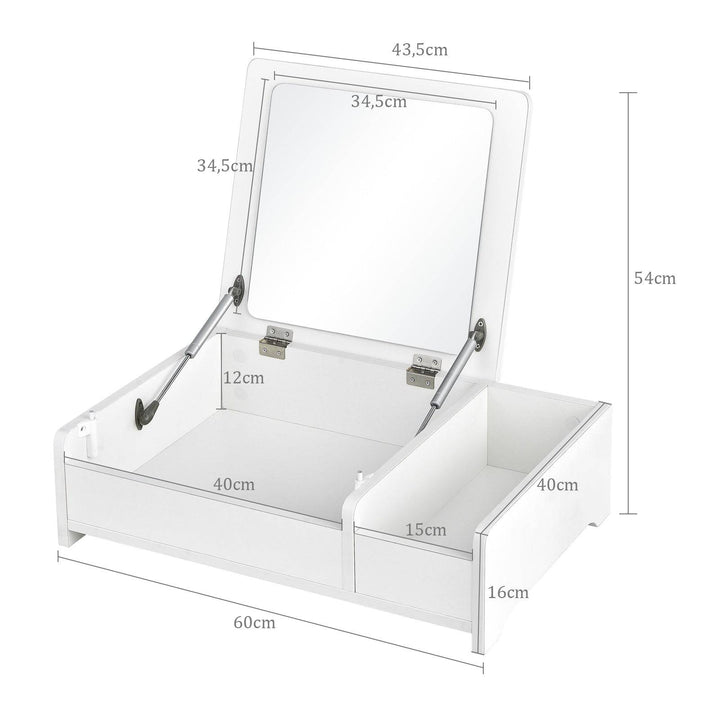 Modern Desktop Makeup Organizer with Flip Top Mirror - TidySpaces