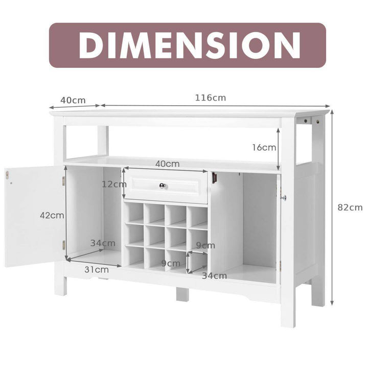 Modern Sideboard with 12 Wine Rack for Dining Room - TidySpaces