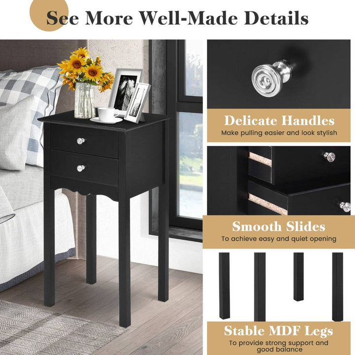 Modern Versatile Side Table with 2 Drawers - TidySpaces