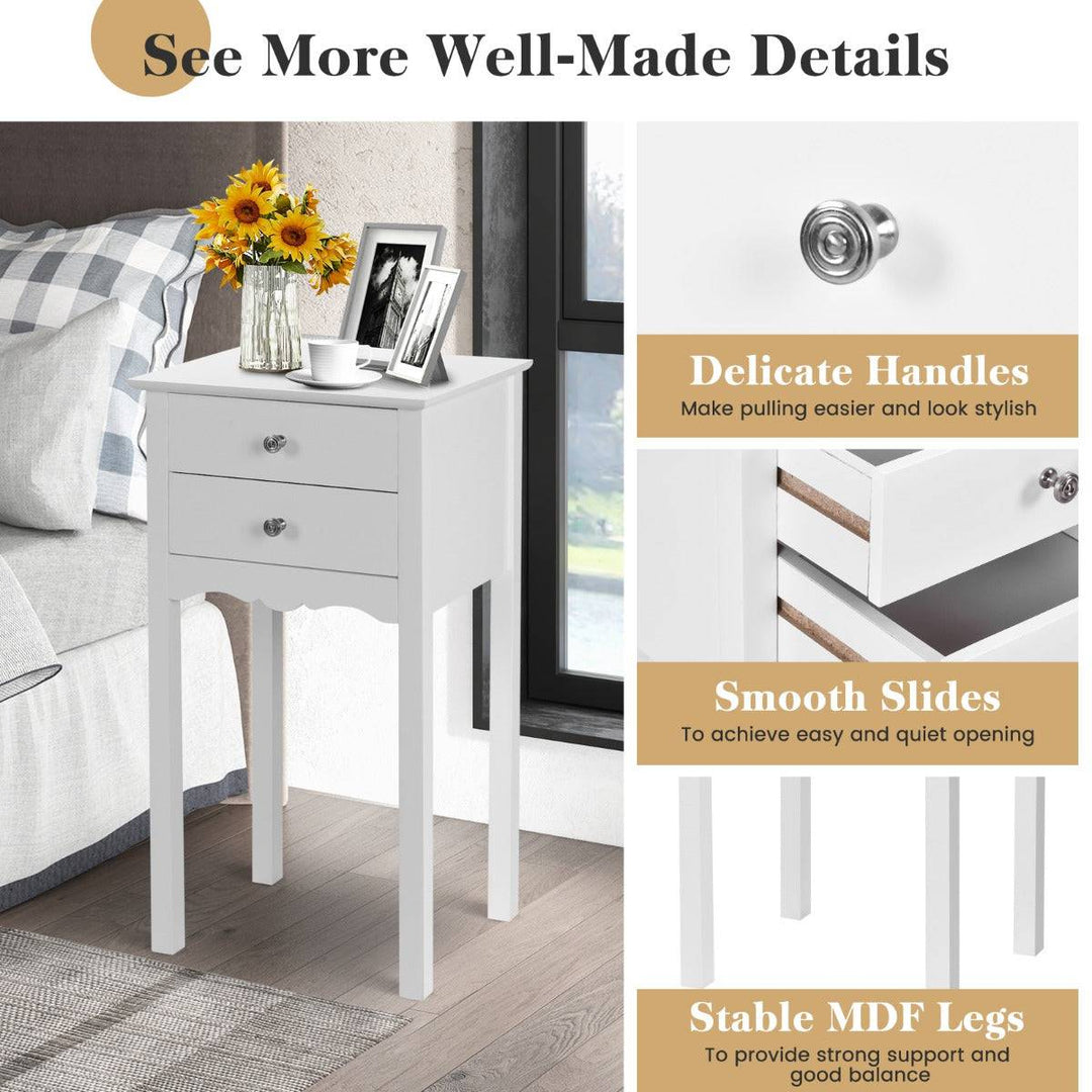 Modern Versatile Side Table with 2 Drawers - TidySpaces