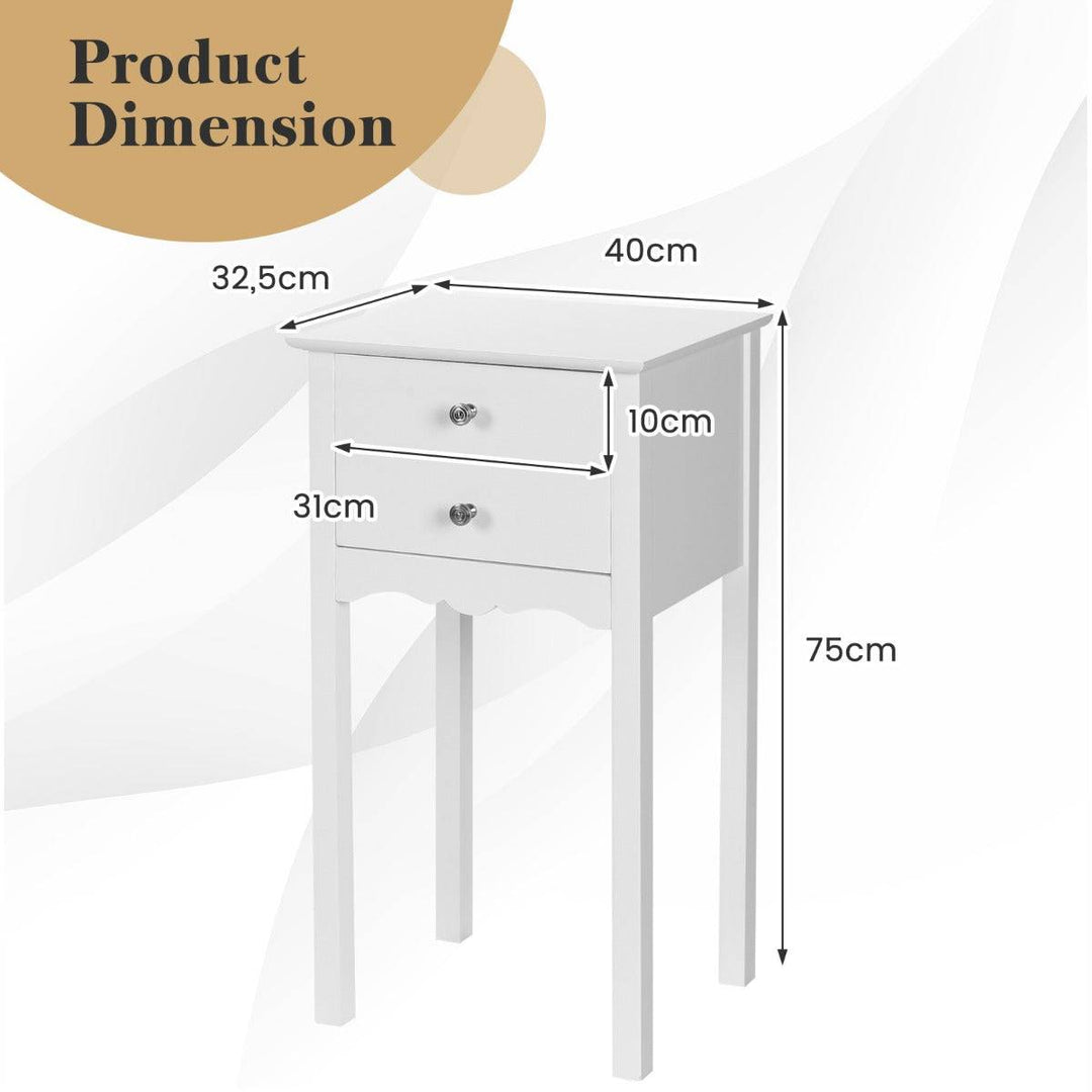 Modern Versatile Side Table with 2 Drawers - TidySpaces