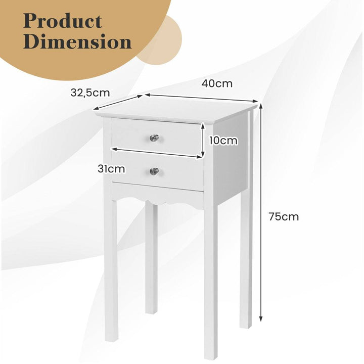 Modern Versatile Side Table with 2 Drawers - TidySpaces