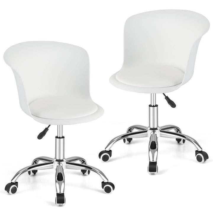 Office Desk Chair Set of 2 with Universal Rolling Casters