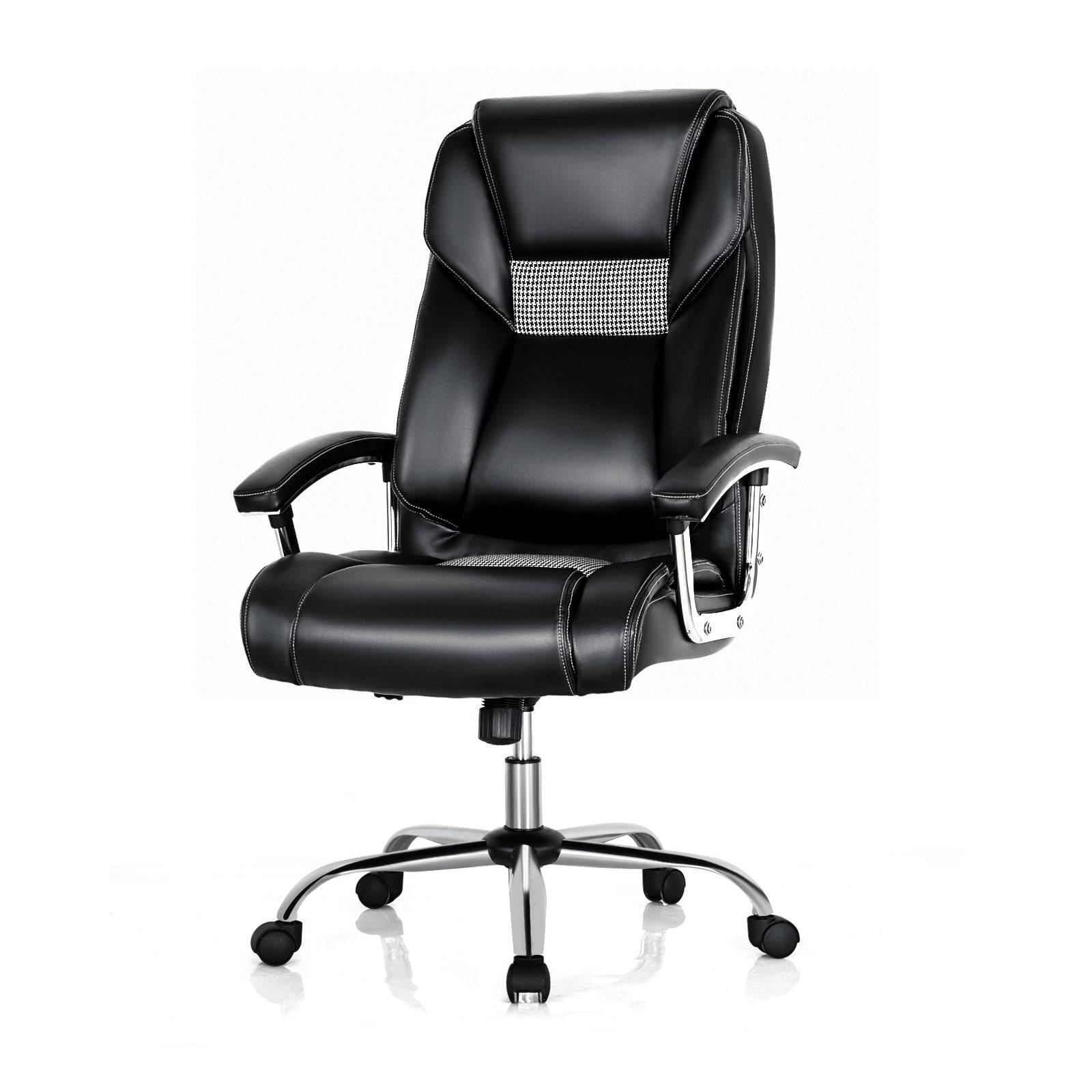 PVC Leather High back Executive Chair with Padded Armrests - TidySpaces