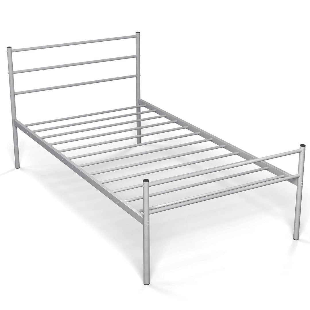 Single Metal Bed Frame with Metal Slats - TidySpaces