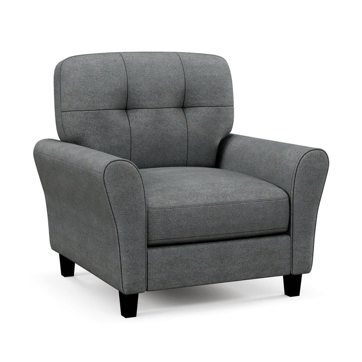 Tufted Upholstered Accent Chair with Removable Back and Seat Cushions - TidySpaces