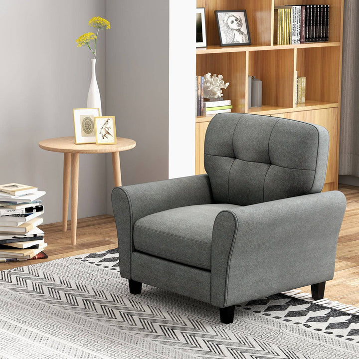 Tufted Upholstered Accent Chair with Removable Back and Seat Cushions - TidySpaces