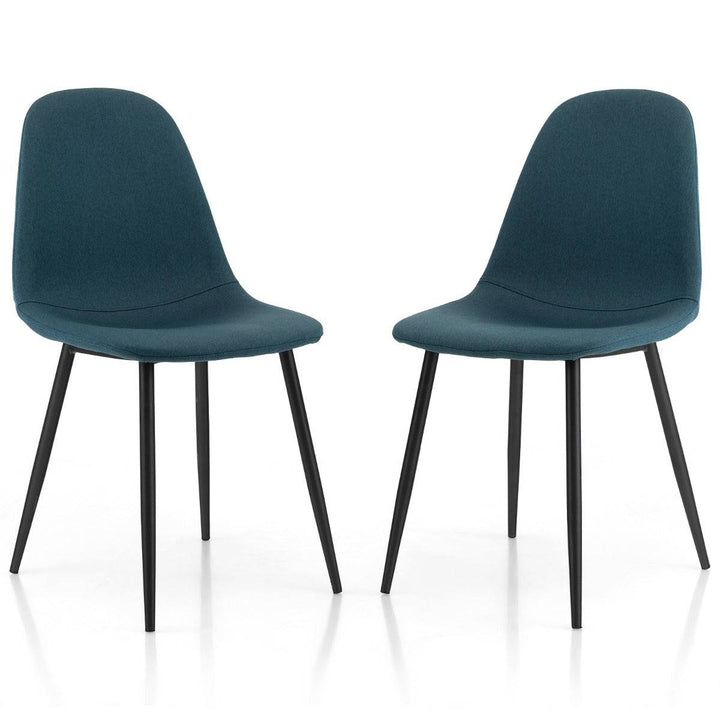 Upholstered Dining Chairs Set of 2 with Metal Legs - TidySpaces