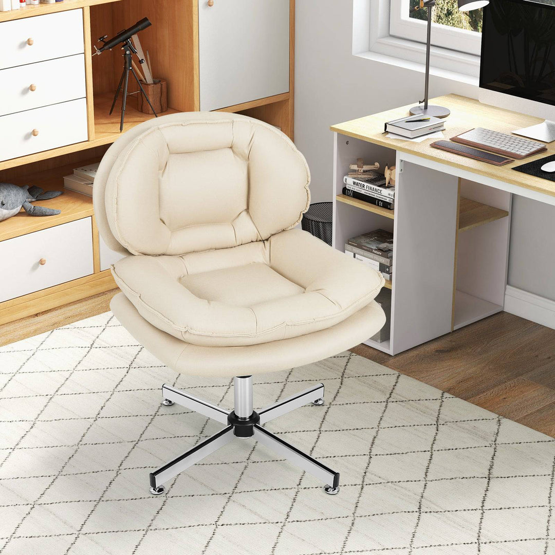 Upholstered Home Office Desk Chair with Double Padded Back and Seat - TidySpaces