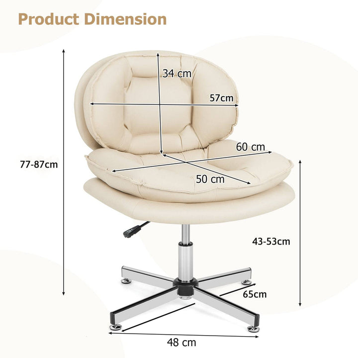 Upholstered Home Office Desk Chair with Double Padded Back and Seat - TidySpaces