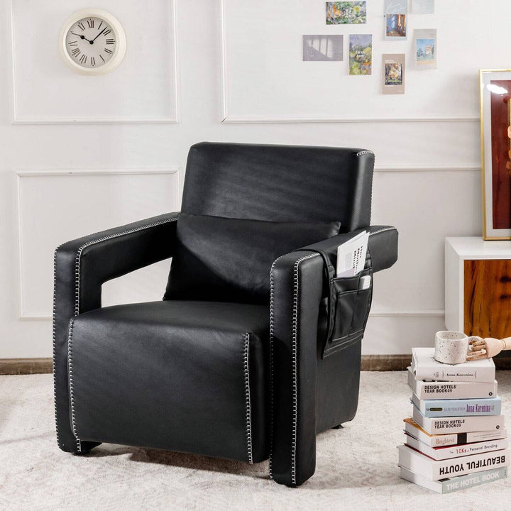 Upholstered Padded Accent Chair with Footstool and Lumbar Pillow - TidySpaces