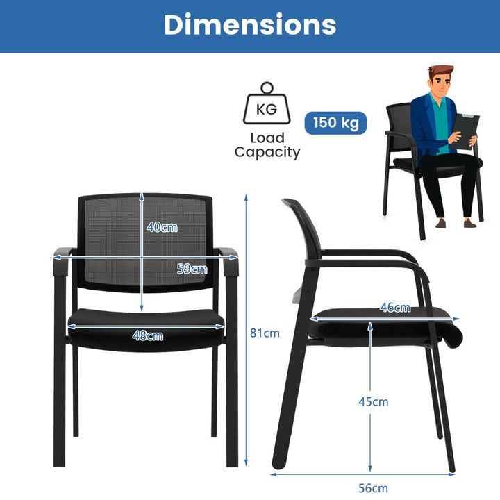 Waiting Room Chairs Set of 2 with Armrests - TidySpaces