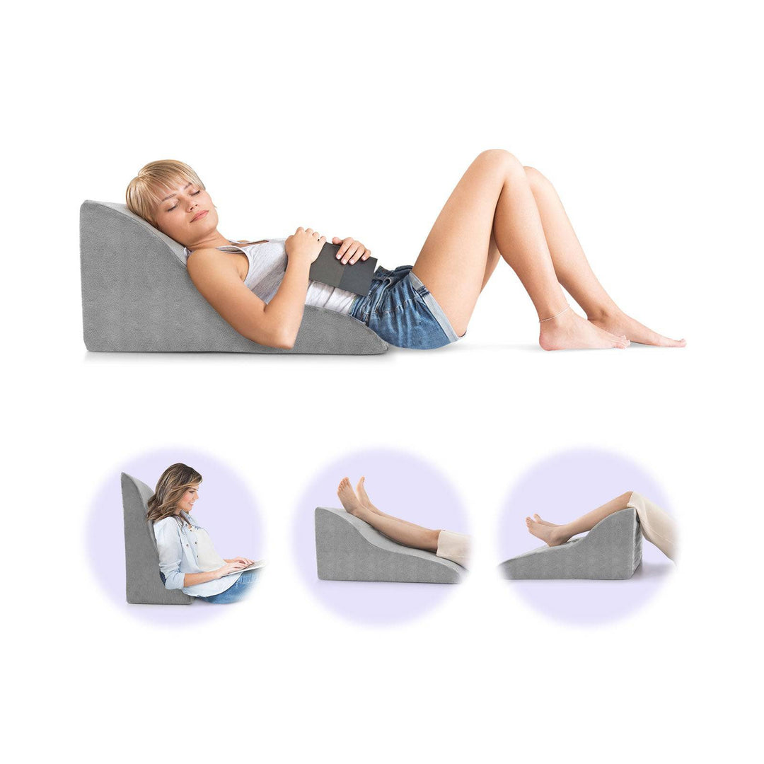 Wedge Pillow for Sleeping with Unique Curved Design and Machine washable Cover - TidySpaces