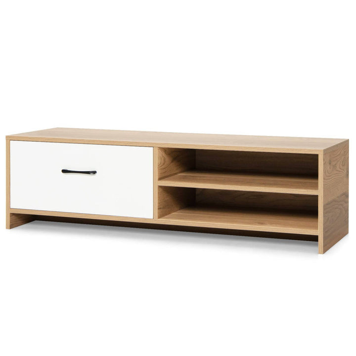 Wooden TV Stand with Drawer and 2 Shelves for TVs up to 55 Inches - TidySpaces