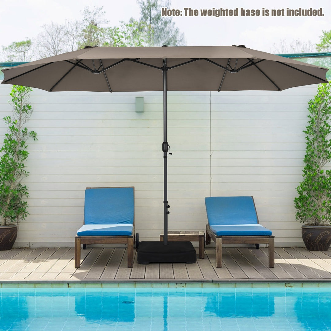 460cm Double Sided Patio Umbrella with Hand Crank System and Air Vents