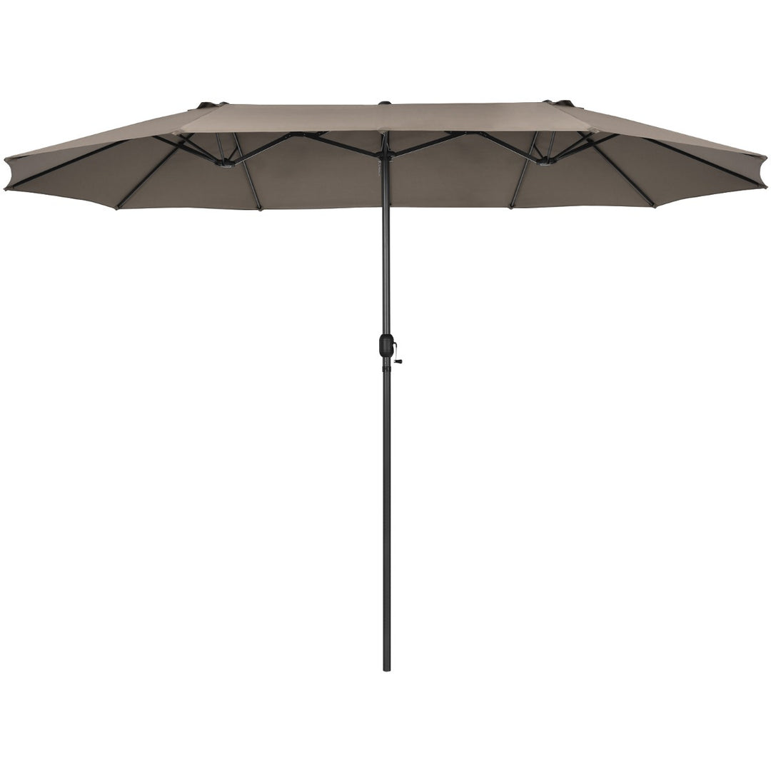 460cm Double Sided Patio Umbrella with Hand Crank System and Air Vents