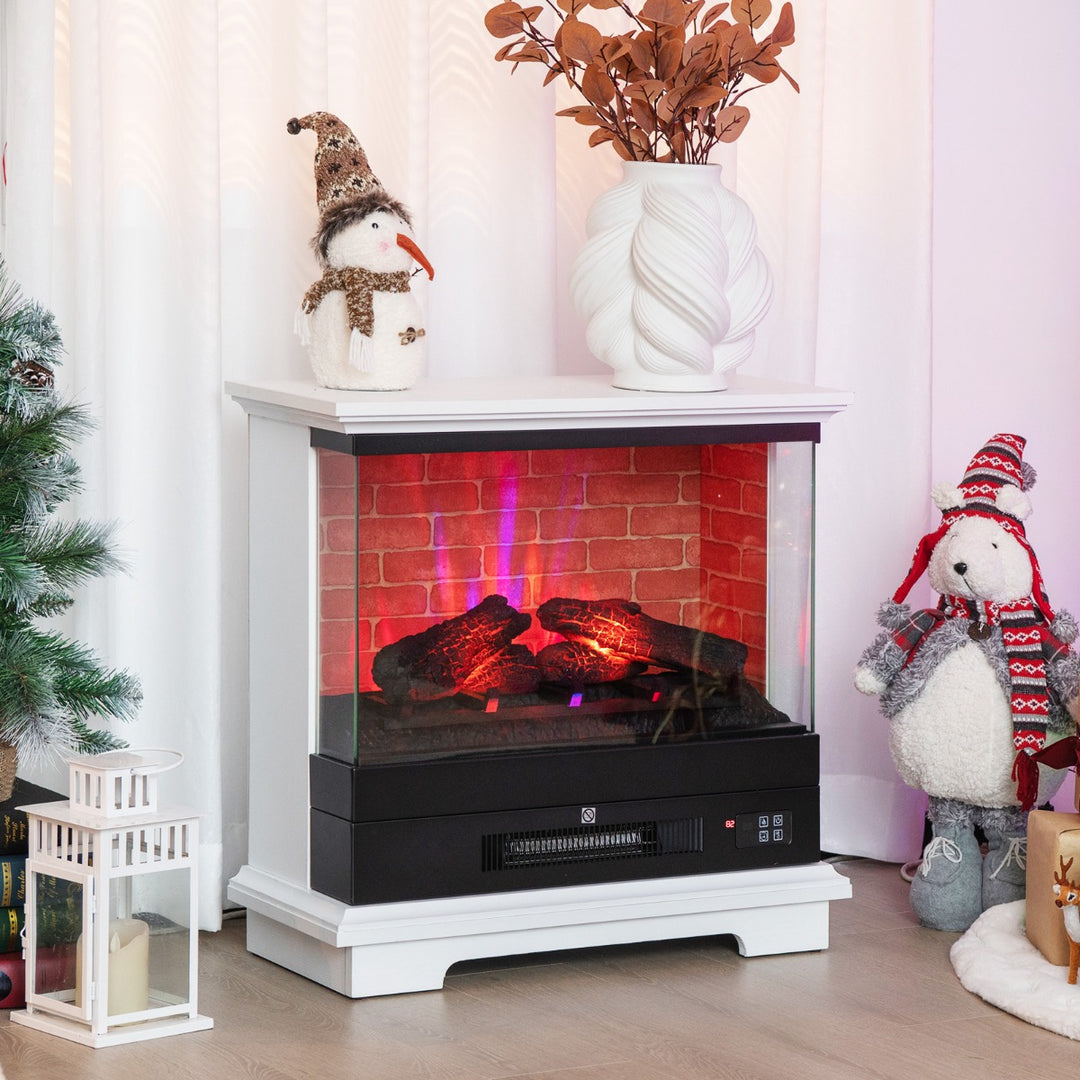 2000W Electric Fireplace Heater with 3 Level Vivid Flame