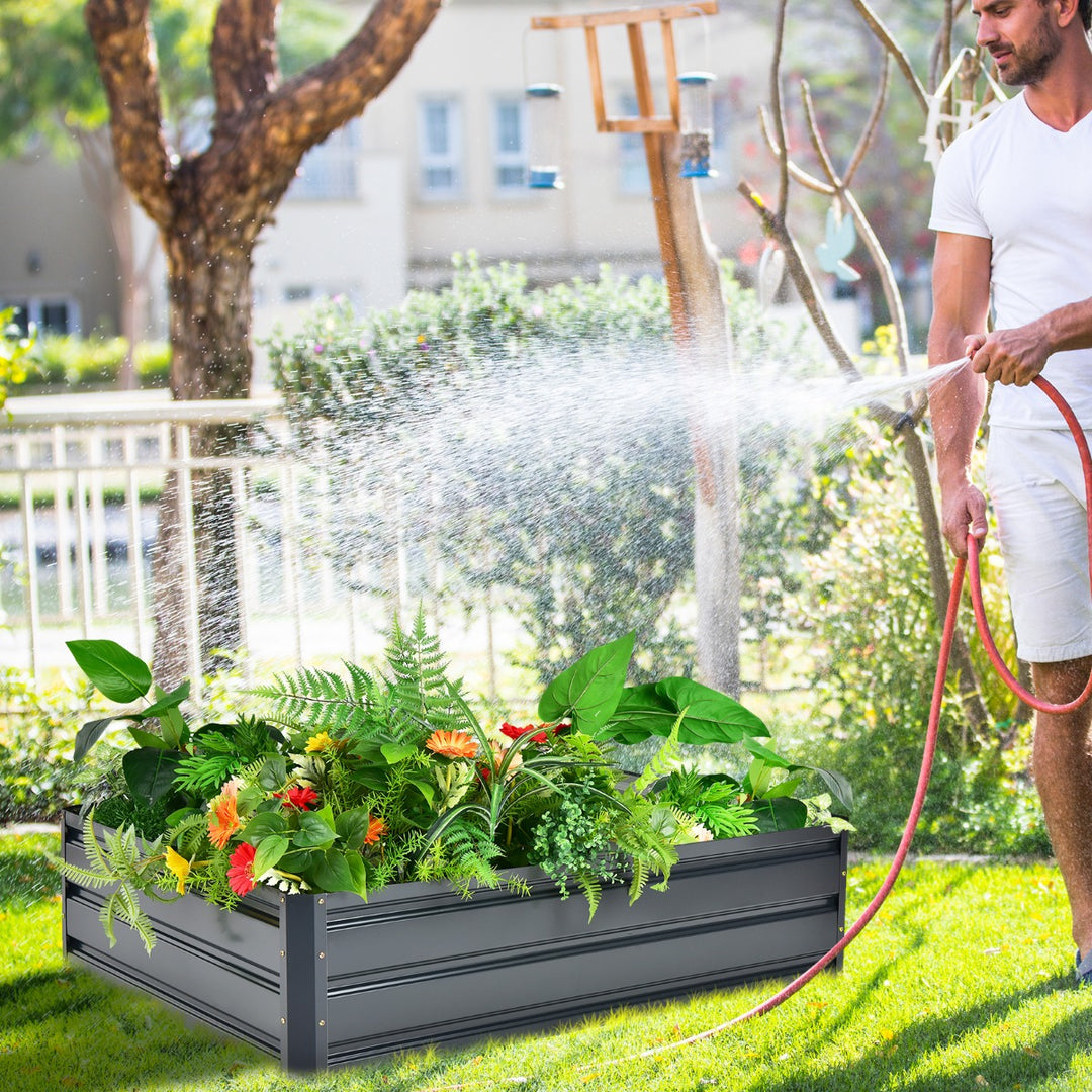 Outdoor Metal Raised Garden Bed for Vegetables Flowers Fruits Herbs