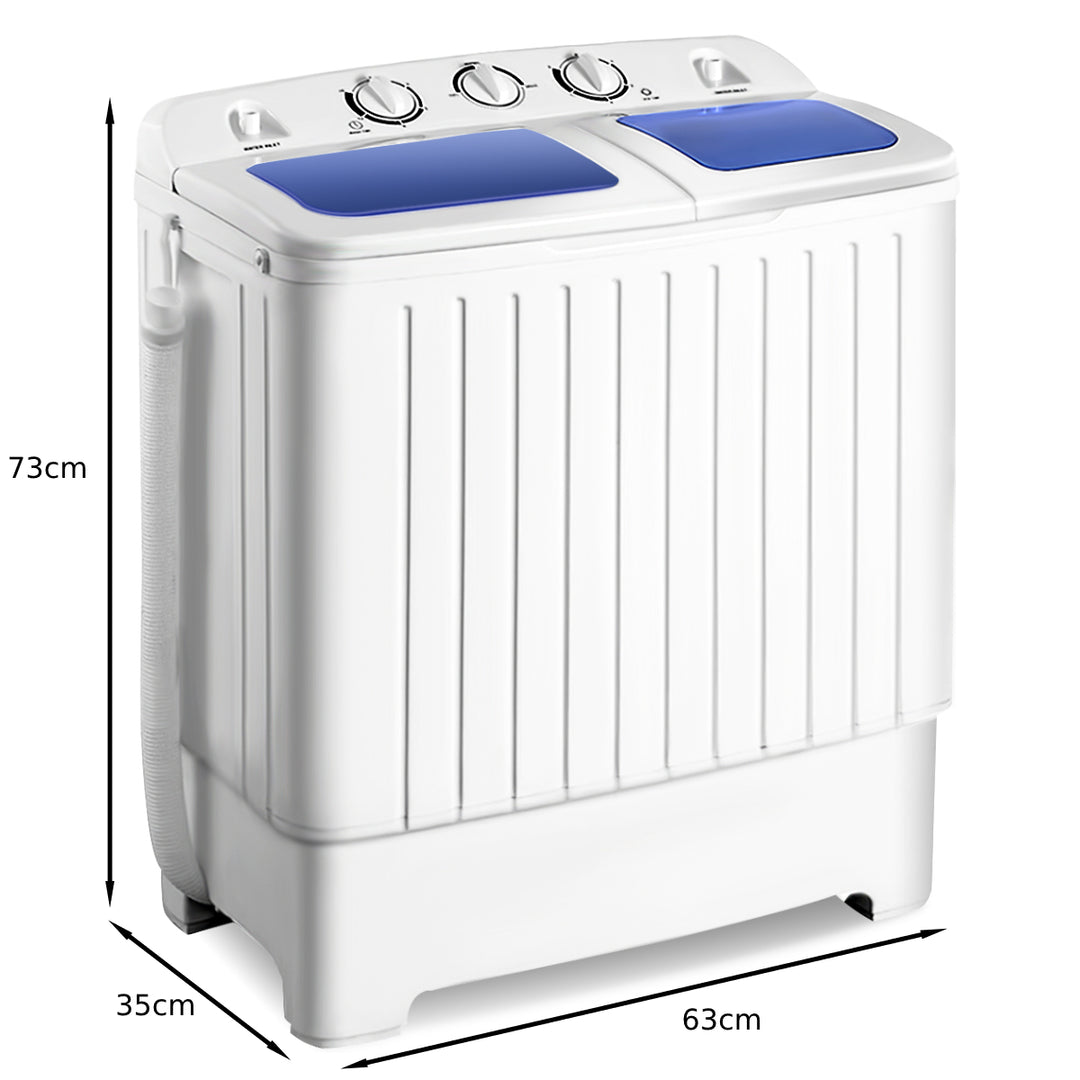 8 KG Twin Tub Washing Machine with Time Control and Drain Hose