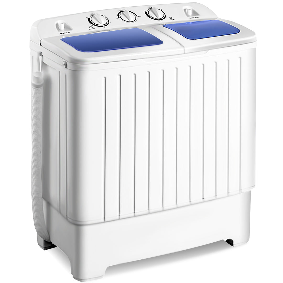 8 KG Twin Tub Washing Machine with Time Control and Drain Hose