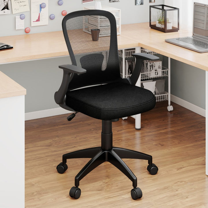 Ergonomic Mesh Office Chair with Adjustable Backrest in Black