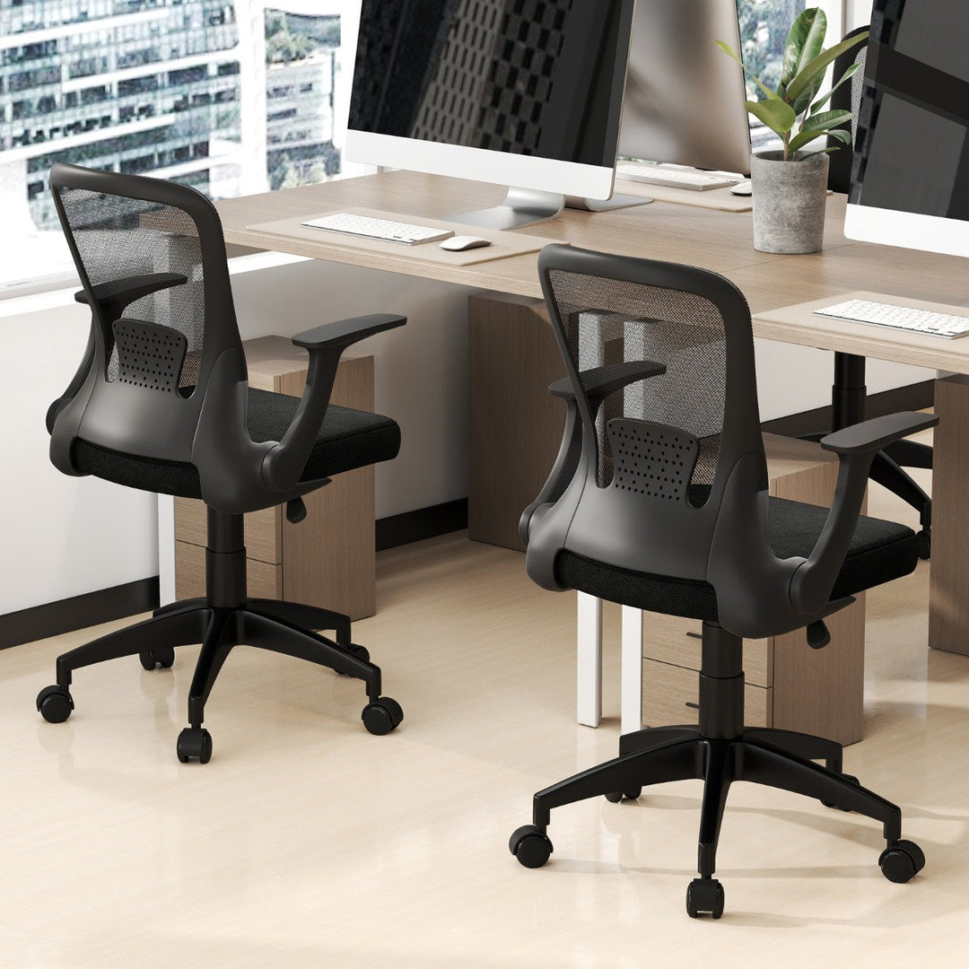 Ergonomic Mesh Office Chair with Adjustable Backrest in Black