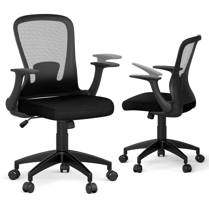 Ergonomic Mesh Office Chair with Adjustable Backrest in Black