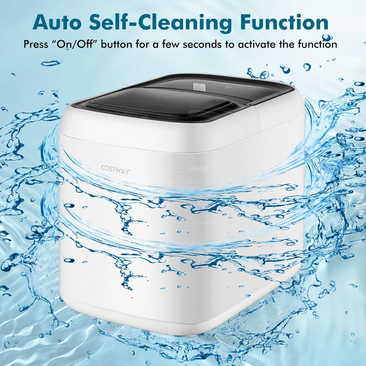 15KG/ 24H Portable Electric Countertop Ice Cube Maker with Auto Clean Function-White