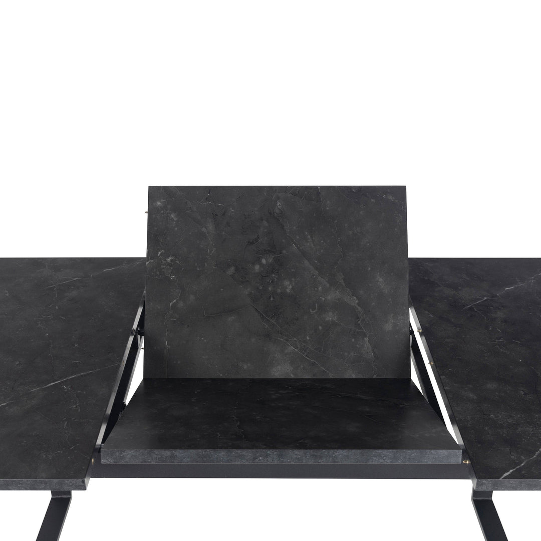 Amble Dining Table with Black Marble Effect - TidySpaces