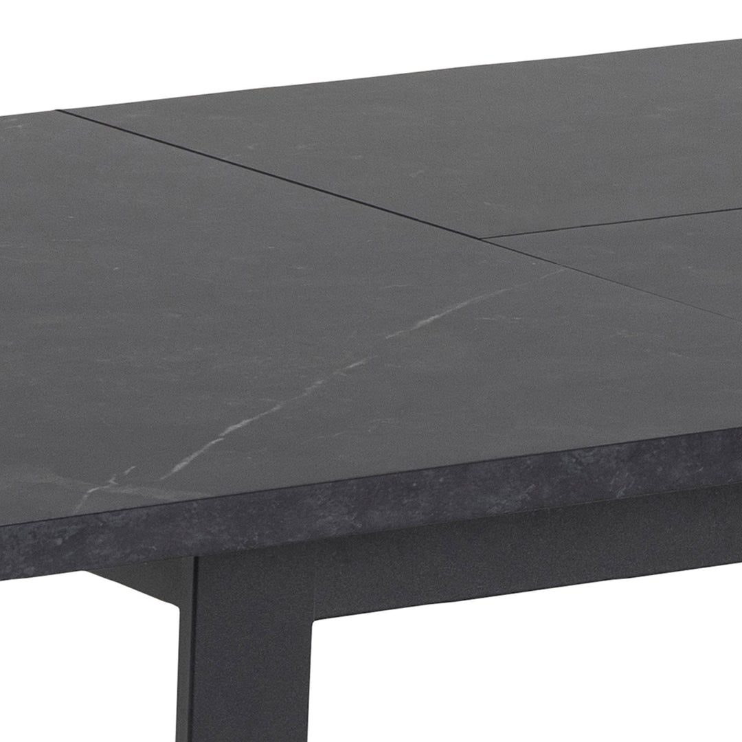 Amble Dining Table with Black Marble Effect - TidySpaces