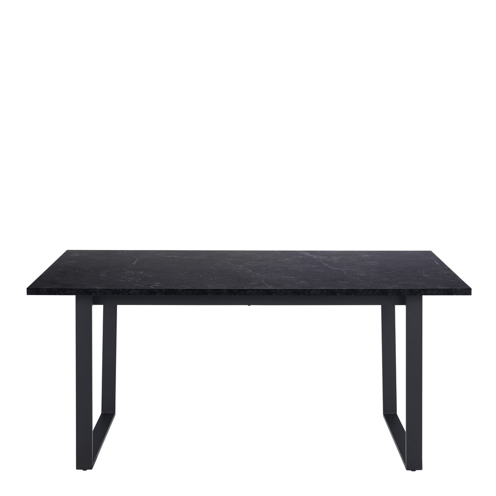 Amble Dining Table with Black Marble Effect Top & Black Legs - TidySpaces