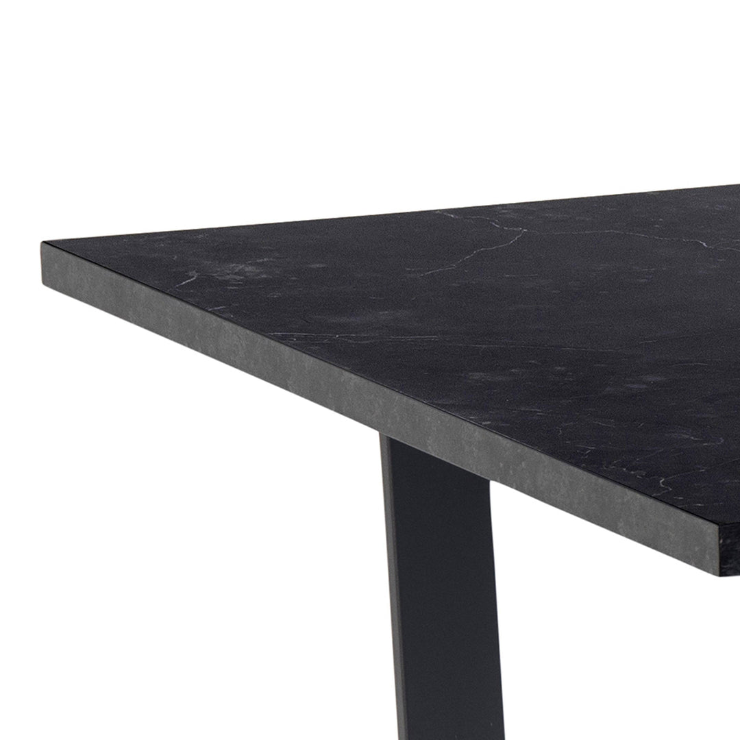 Amble Dining Table with Black Marble Effect Top & Black Legs - TidySpaces