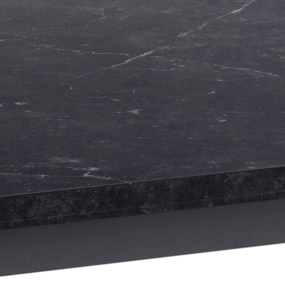 Amble Dining Table with Black Marble Effect Top & Black Legs - TidySpaces