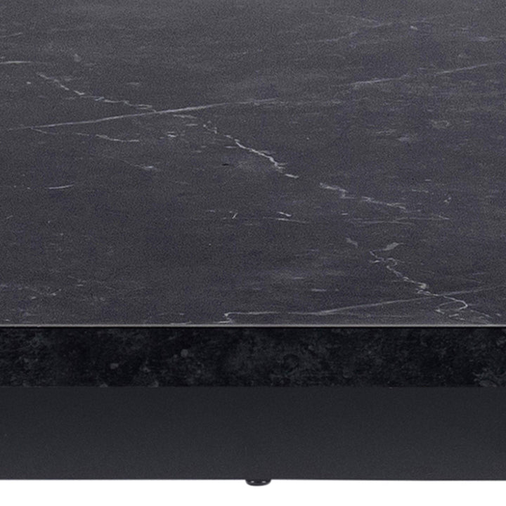 Amble Dining Table with Black Marble Effect Top & Black Legs - TidySpaces