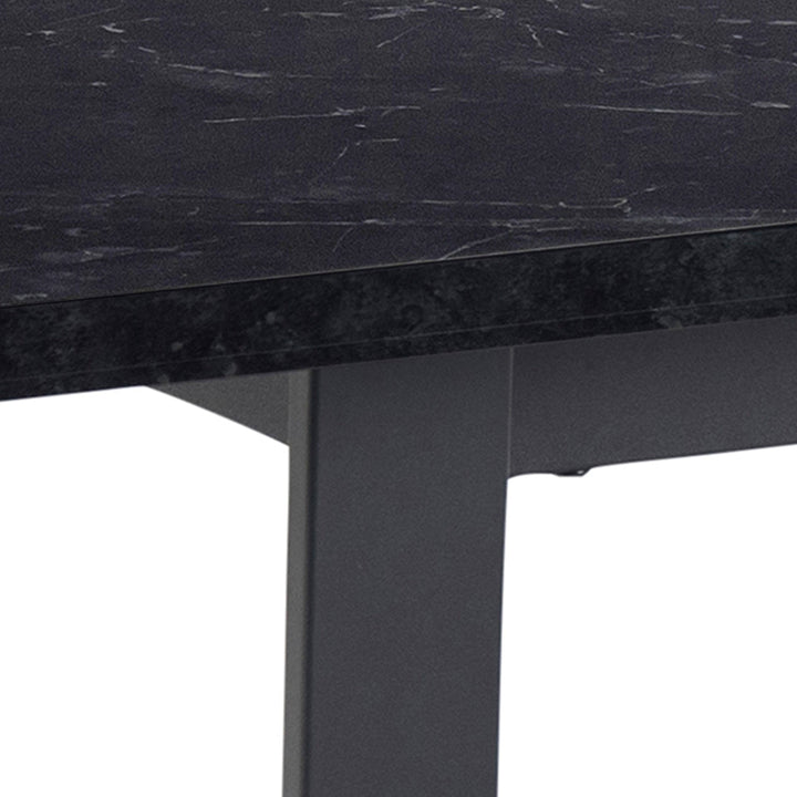 Amble Dining Table with Black Marble Effect Top & Black Legs - TidySpaces