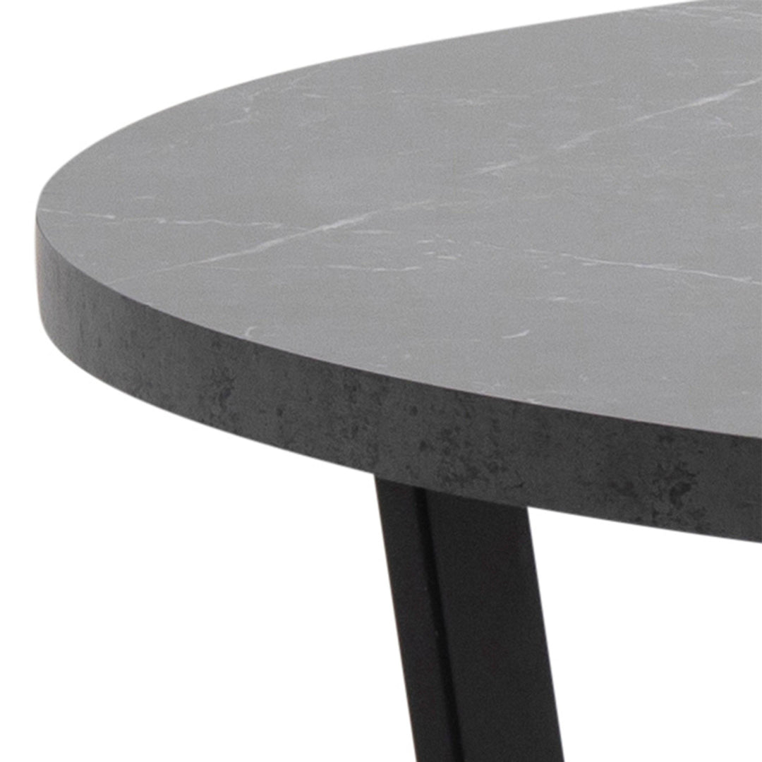 Amble Round Dining Table with Black Marble Effect Top - TidySpaces