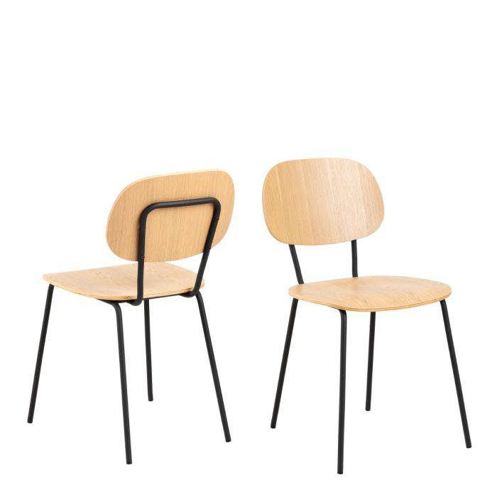 Amira Dining Chair in Oak Set of 2 - TidySpaces