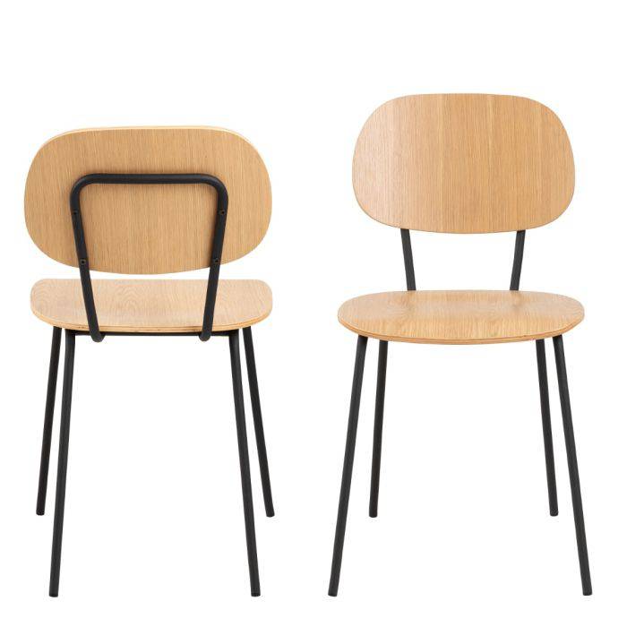 Amira Dining Chair in Oak Set of 2 - TidySpaces