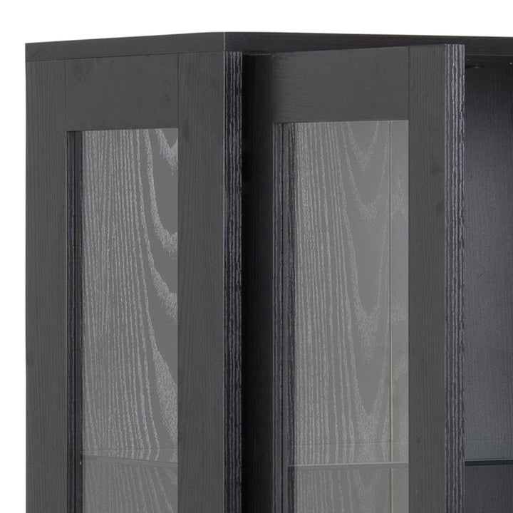 Angus 2 Door Display Cabinet in Black - TidySpaces