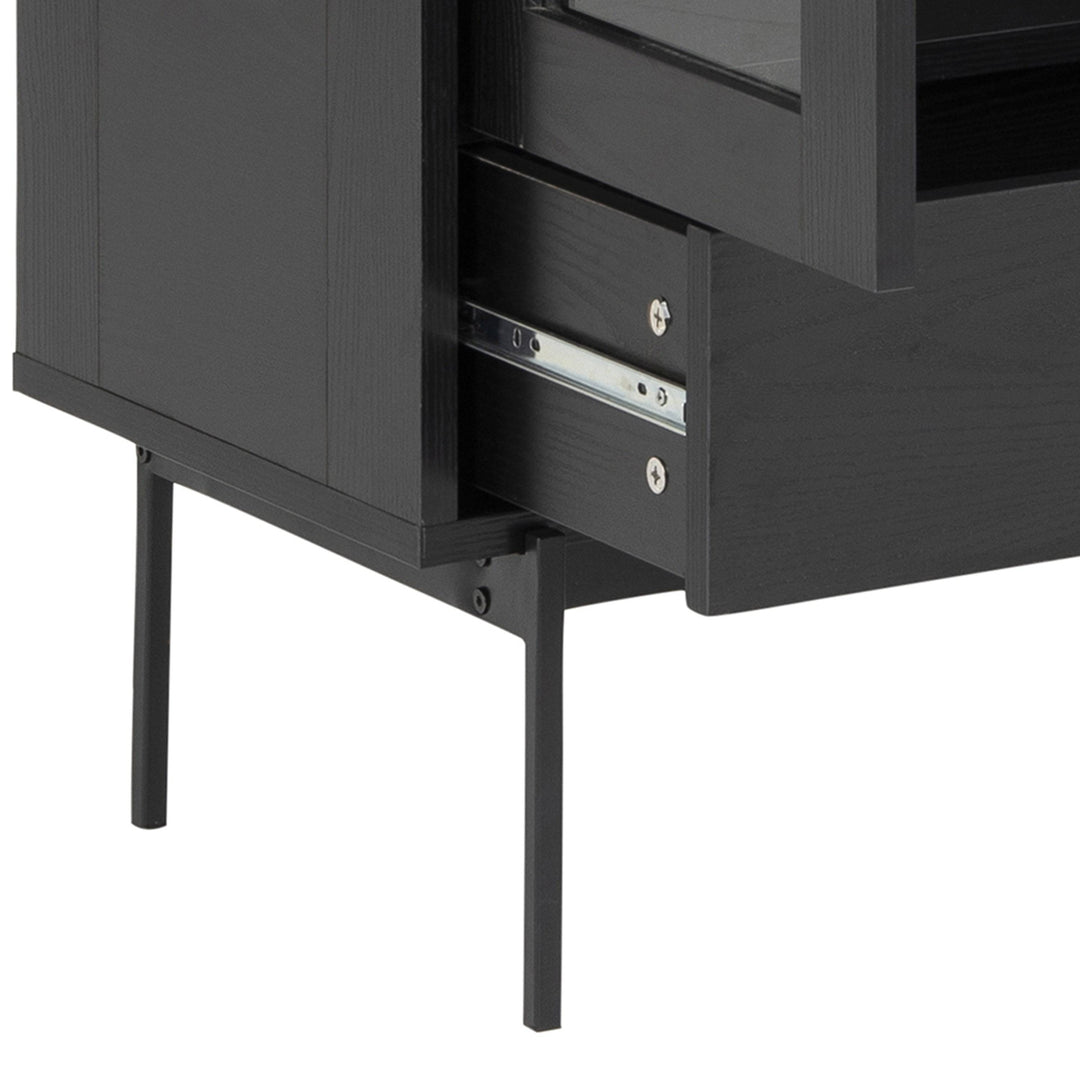 Angus 2 Door Display Cabinet in Black - TidySpaces