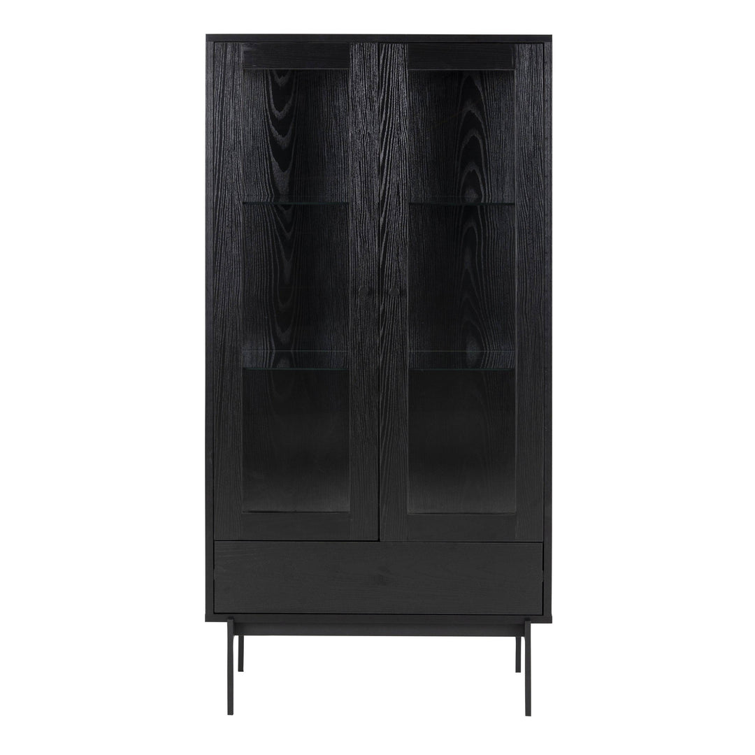 Angus 2 Door Display Cabinet in Black - TidySpaces