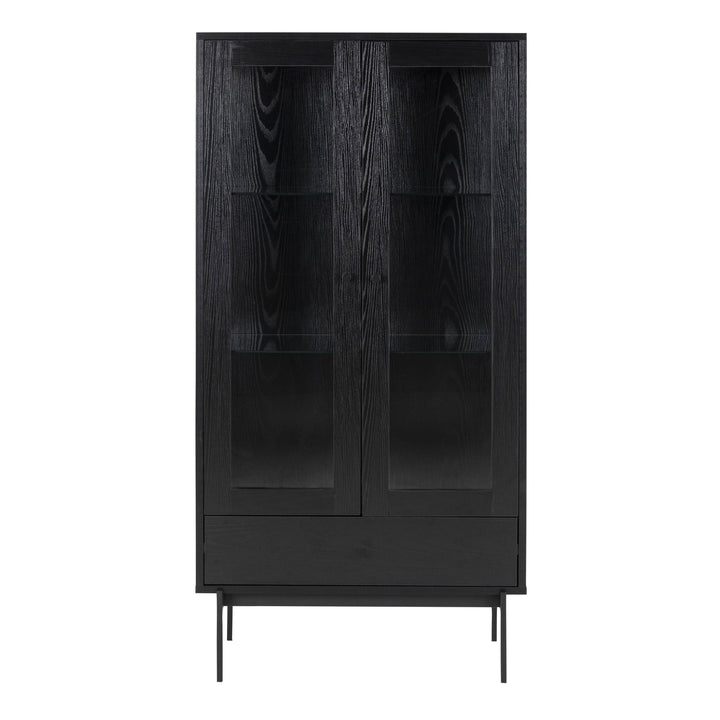 Angus 2 Door Display Cabinet in Black - TidySpaces