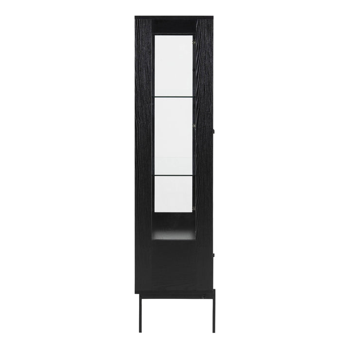 Angus 2 Door Display Cabinet in Black - TidySpaces