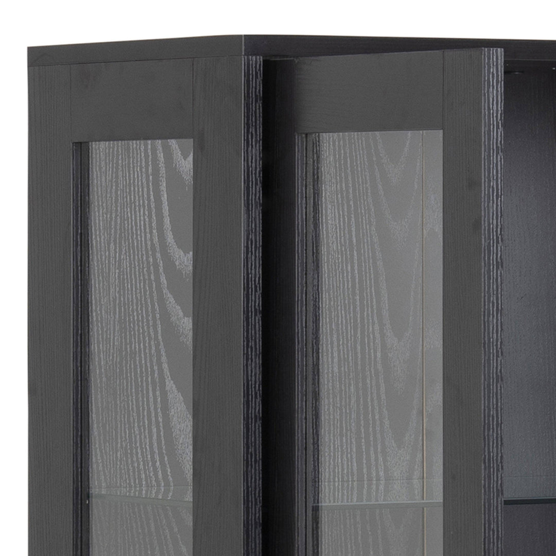 Angus 2 Door Display Cabinet in Black - TidySpaces