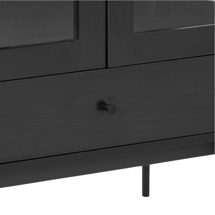 Angus 2 Door Display Cabinet in Black - TidySpaces