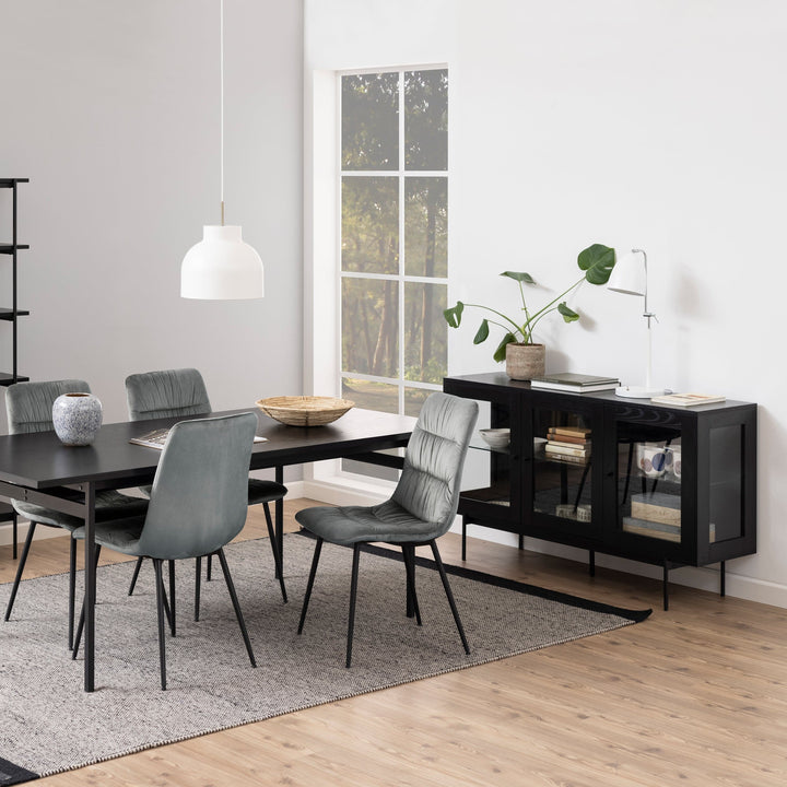 Angus 3 Door Sideboard in Black - TidySpaces