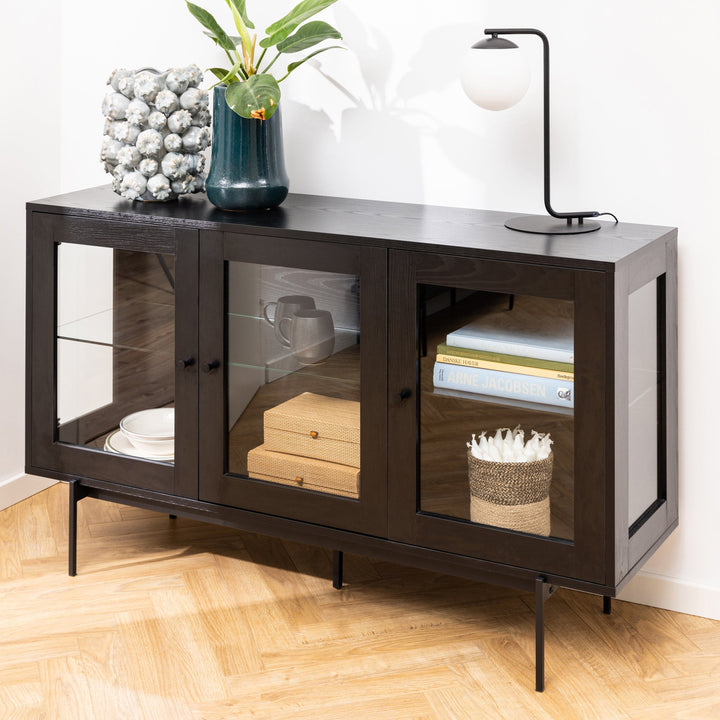 Angus 3 Door Sideboard in Black - TidySpaces