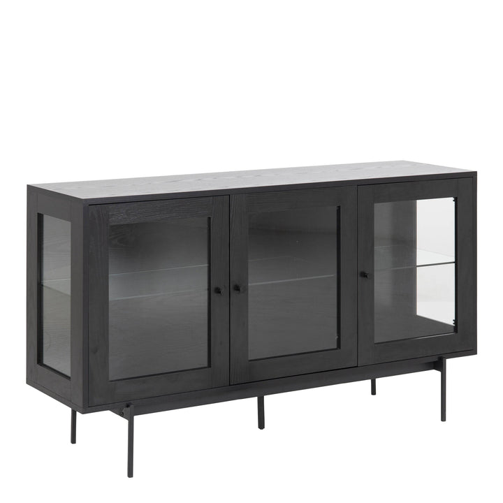 Angus 3 Door Sideboard in Black - TidySpaces